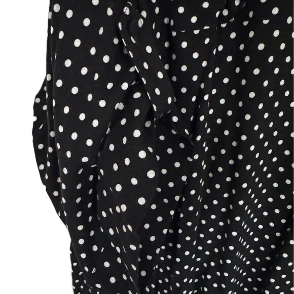 Torrid 4X BLACK and WHITE Polka Dot Harper 3/4 Sleeve Plus Size Top Blouse Tunic - Picture 4 of 14